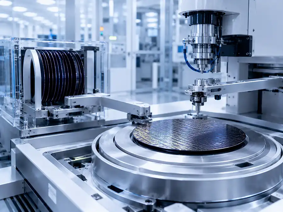 Semiconductor wafer processing equipment in a clean manufacturing environment